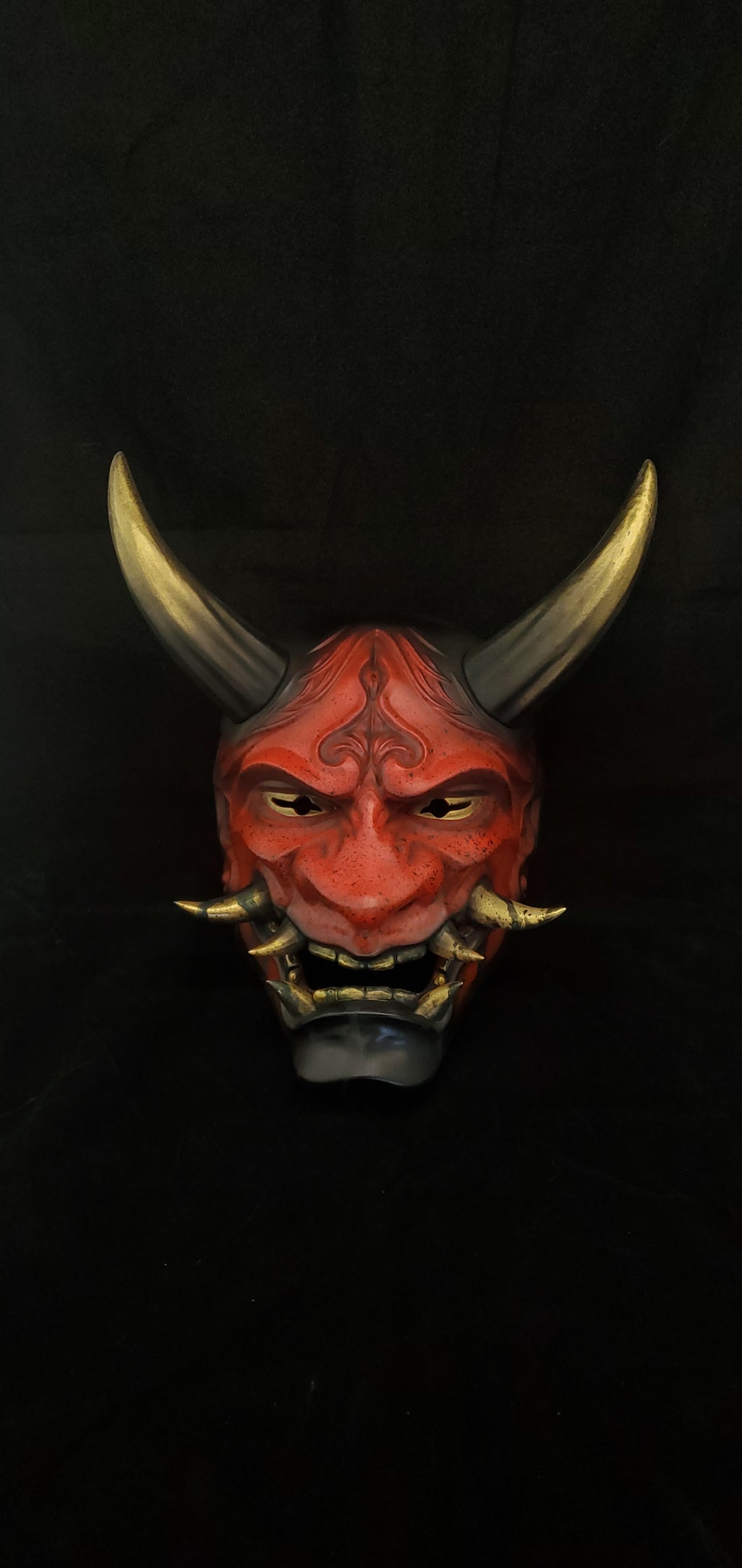 Japanese Oni Mask Blood Knight - Hand-Painted Urethane Resin
