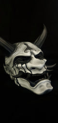 Hand‑painted Japanese Oni mask La Llorona edition