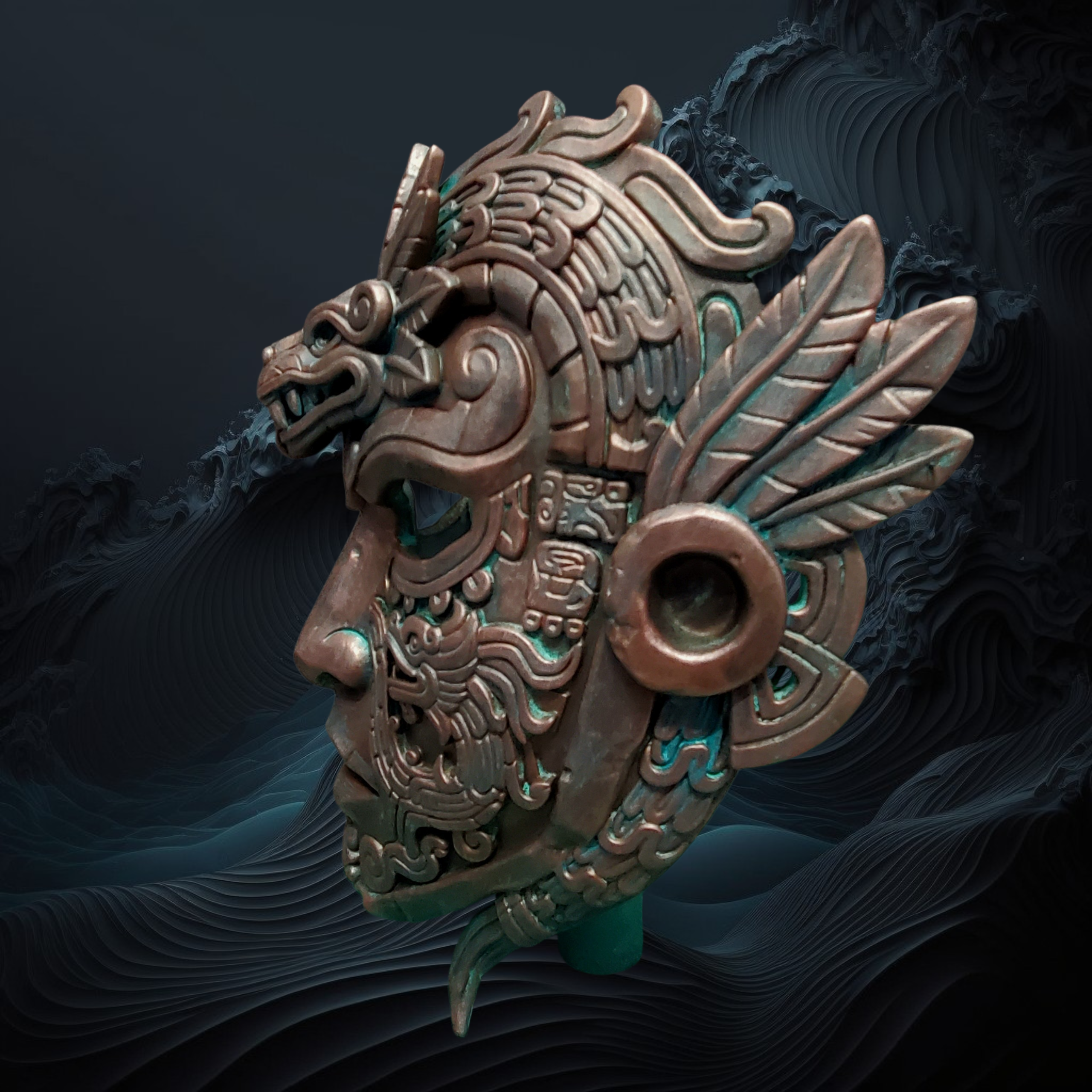 Aztec Mask Sentinela - Custom Patina