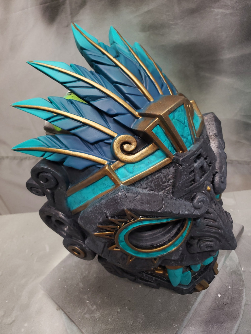 Aztec Mask Tlaloc God of Rain - Hand painted