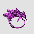 Purple decorative headpiece on a light gray background