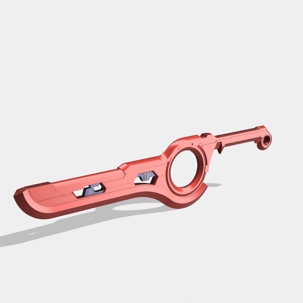 Red metal bracket on a light gray background