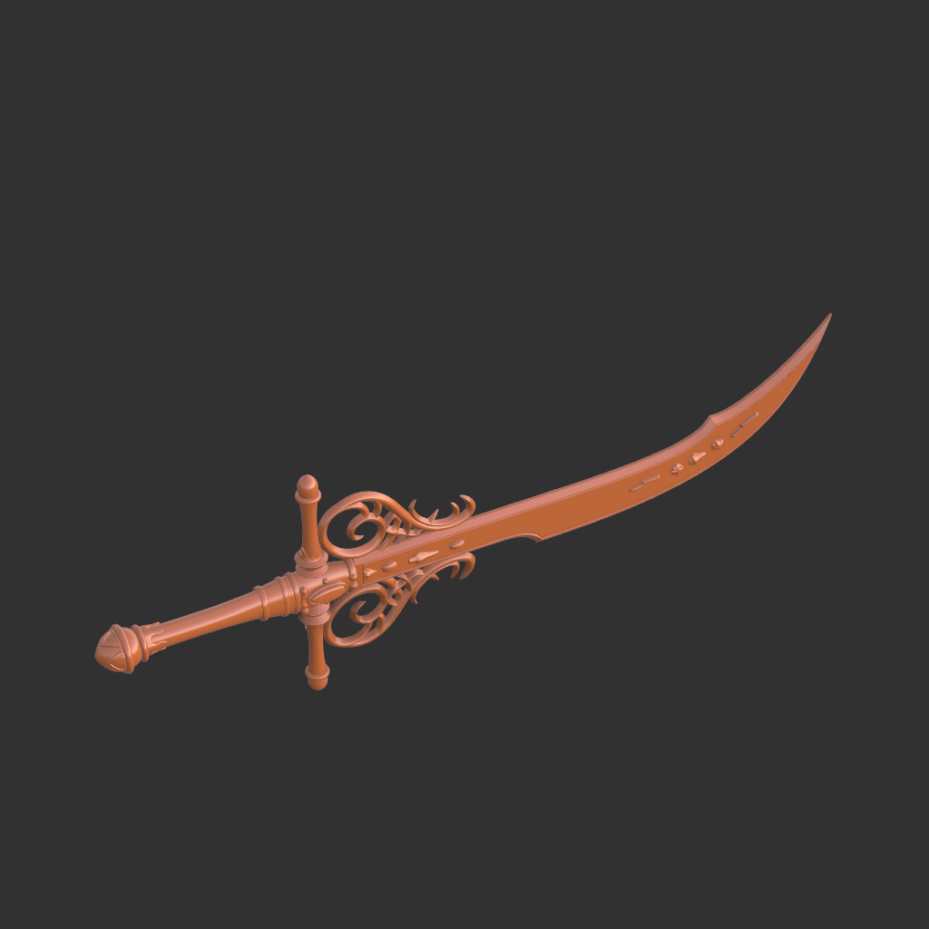 Decorative sword on a black background