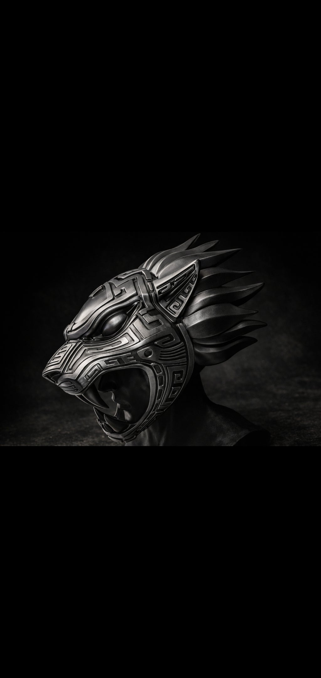 Ocelotl Obsidian - Aztec Jaguar Warrior Mask